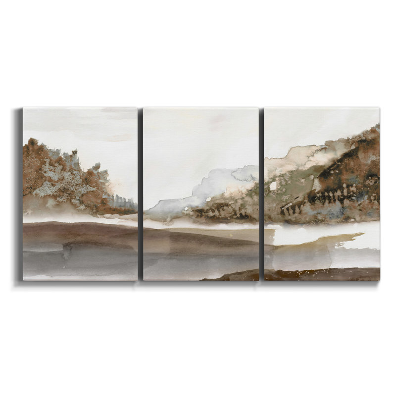 Silent Mountain III - Toile encadrée multi-pièces, H 27 po x l 54 po x P 2 po