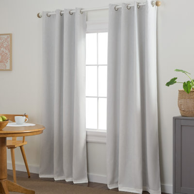 TOWN & COUNTRY BASICS SELENA Solid Linen Texture Indoor Curtains 2-Pack 