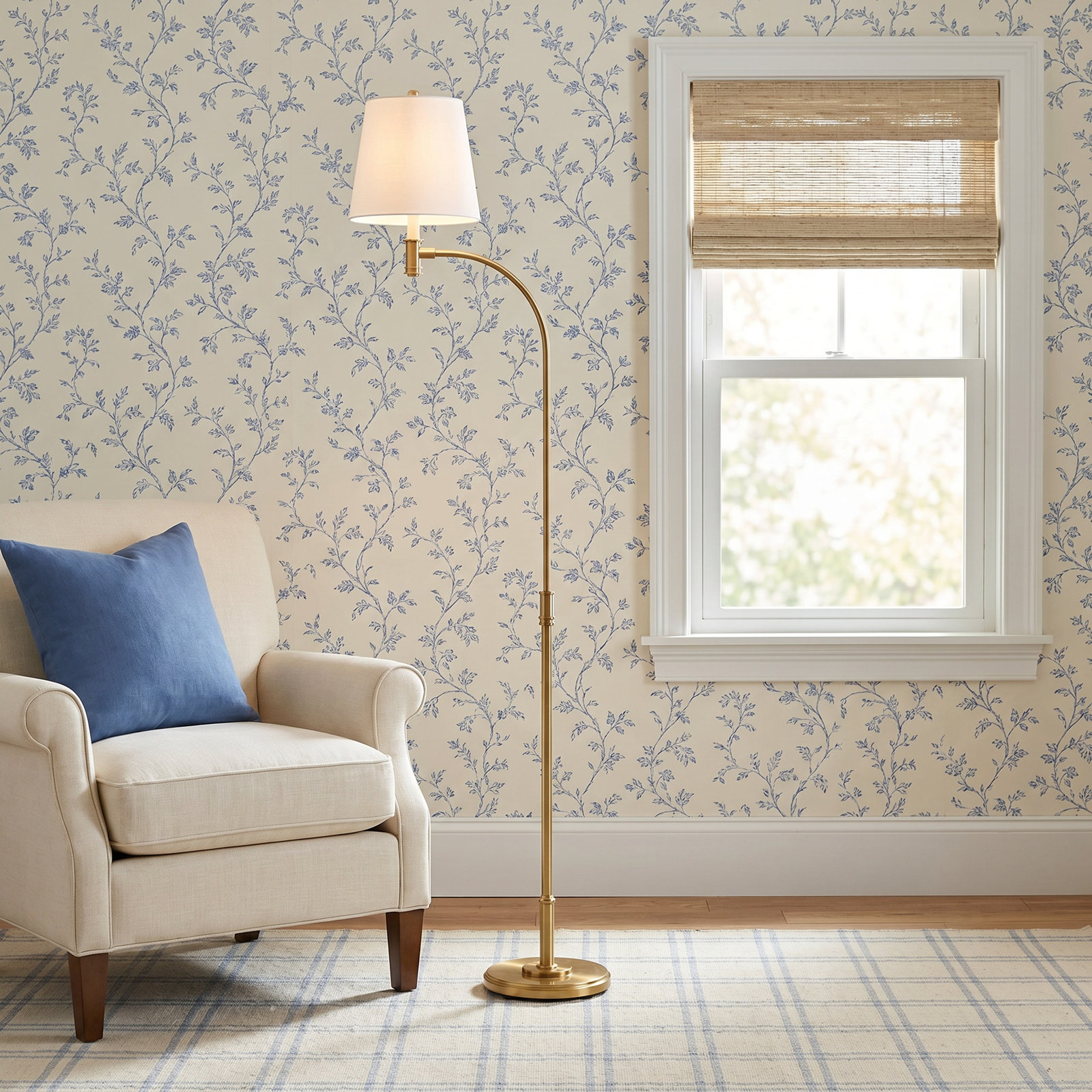 58.38'' Floor Lamp, Burnished Brass