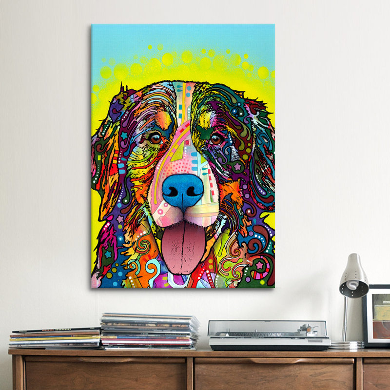 «Bernese Mountain Dog», impression sur toile, H 60 po x l 40po x P 1,5 po, Toile tendue