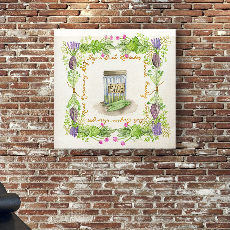 " Herb Season ", 10" H x 10" W x 1.5" D, Wrapped Canvas