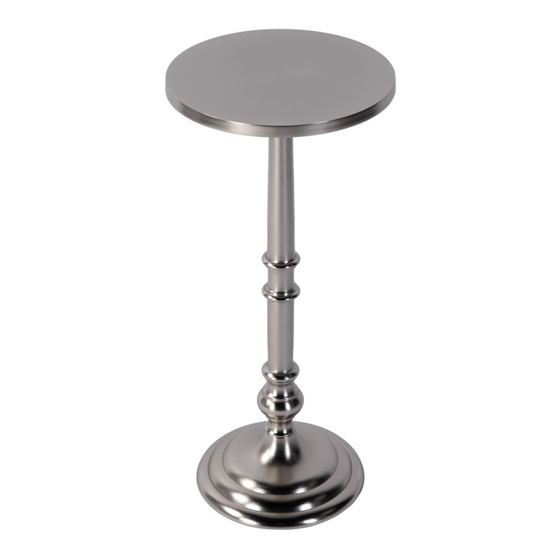 Garland 10 in W Round All Metal Pedestal Base End Table