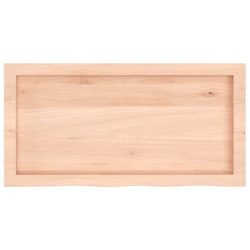 Tablette murale en bois de chêne massif non traité, H 1,6 po x l 15,7 po x P 3,9 po