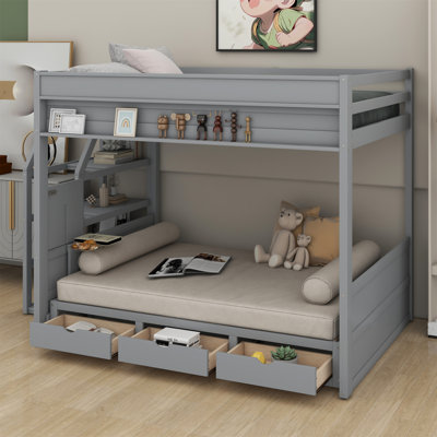 Jazariya Kids Full Bunk Bed with Drawers
