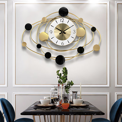 Horloge murale silencieuse 28 pouces Polaris pour le salon et la chambre à coucher - Horloge à quartz moderne au design épuré pour le bureau personnel