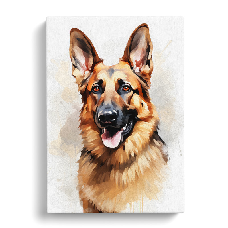 German Shepherd Modern No.3 - No Frame Print, 50cm H x 35cm W x 3cm D