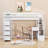 Helson Kids Twin 6 Drawers Wood Loft Bed with Built-in Desk and Shelves-929339652