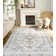 Machine Washable Area Rugs For Living Room Non-Slip Backing Foldable Boho Floral Carpet Rugs