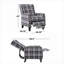 Fauteuil inclinable à oreilles à 2 positions en velours gris doux pour une détente quotidienne dans un style moderne