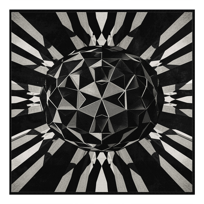 Tapis à motif géométrique moderne et contemporain lavable à la machine à motifs géométriques gris et noir, Carré 4 pi