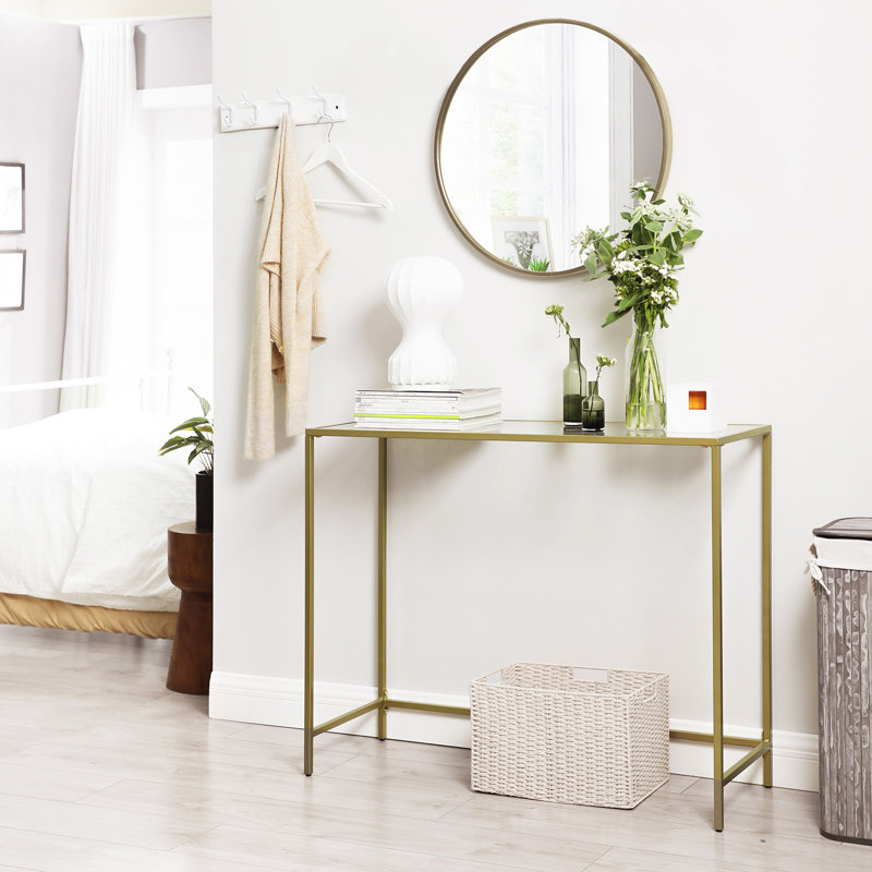 Sydney 100cm Glass Top Console Table, Gold