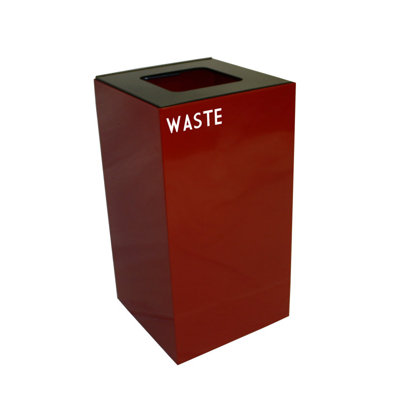 Poubelle de recyclage Geocube 24 gallons, Rouge écarlate, Carrée pour plastiques et déchets, 32 gallons