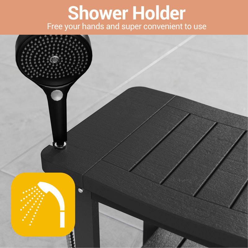 Bancs de douche résistants aux intempéries pour patio, Noir, noir, noir, noir