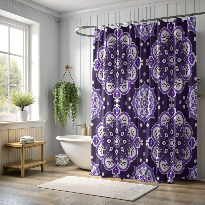 Boho Thèmes - Rideau de douche Premium, H 74 po x l 71 po