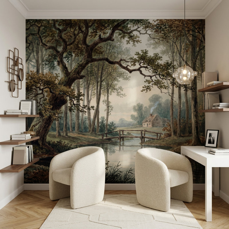 Décoration murale rustique Mute, Non tissé, 200 po x 120 po