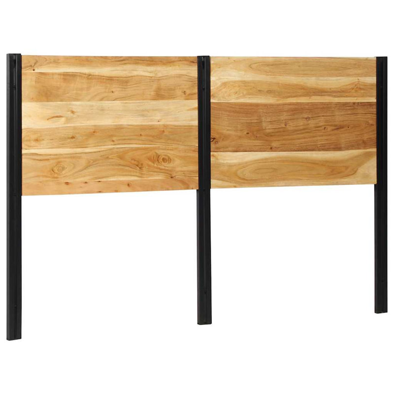 Headboard Solid Wood Acacia And Iron, 100cm H x 160cm W x 2cm D