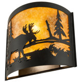 Moose At Lake 2 - Light Flush Mounted Sconce