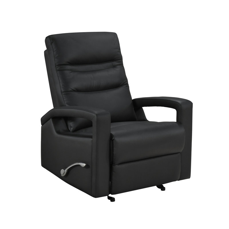 Fauteuil inclinable, cuir noir et similicuir, Black