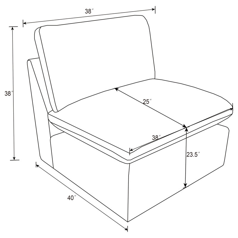 Fauteuil modulaire Collins brun chocolat, Brown Corduroy