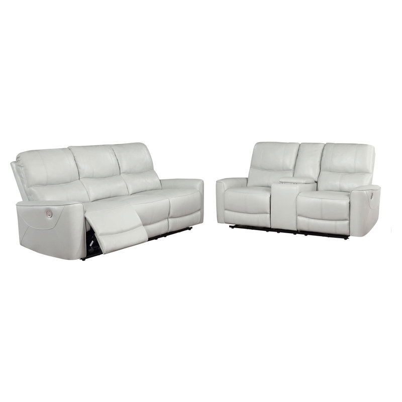Ensemble de canapé inclinable électrique 2 pièces gris tourterelle, Gris