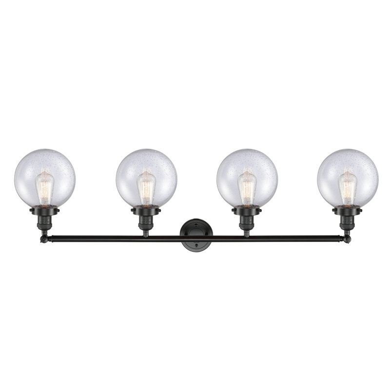 Éclairage pour meuble-lavabo en laiton antique à 4 lumières Lorri, Ampoule non incluse, Bronze huilé
