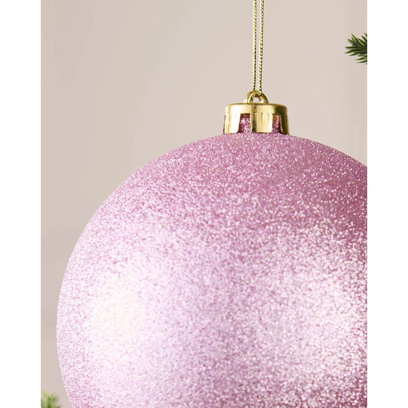 16cm Polystyrene Bauble, 16 cm H x 15 cm W x 15 cm D, Pink