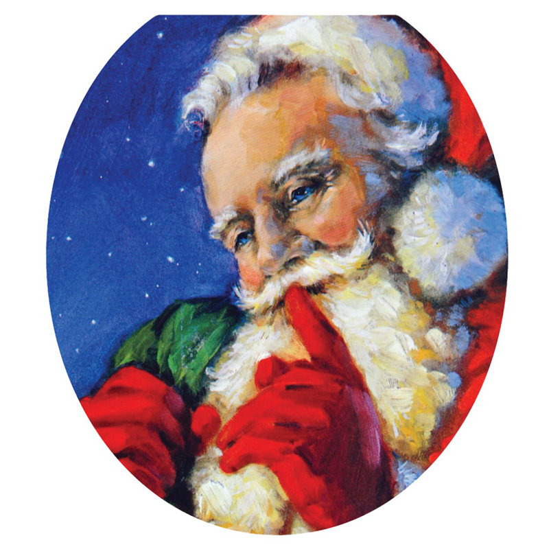 Décalcomanie de siège de toilette Secret Santa - housse de couvercle en vinyle antistatique, Rond