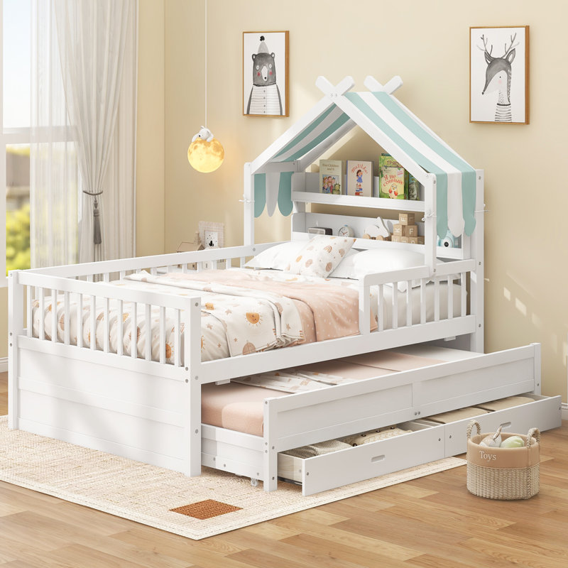 Lit tapissier Elvon, Lit double, Blanc