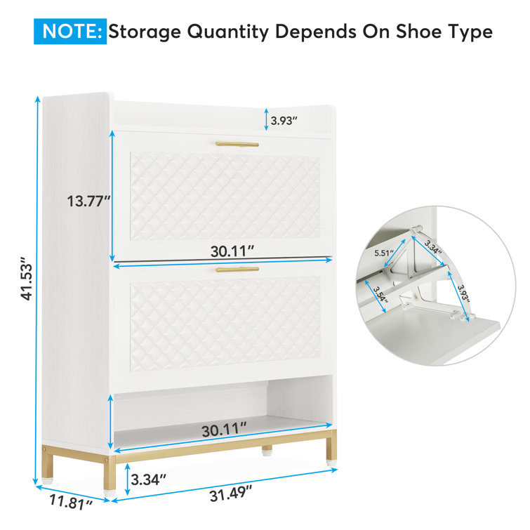 Shoe Cabinet White 60x34x105 cm Solid Wood Pine – Modernique