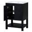 Ensemble de meuble-lavabo compact de style rétro 24 po x 18,3 po x 34,7 po Rayjohn avec lavabo en céramique et 2 portes à fermeture en douceur