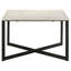 Table basse Volz avec plateau carré en marbre blanc et noir Volz