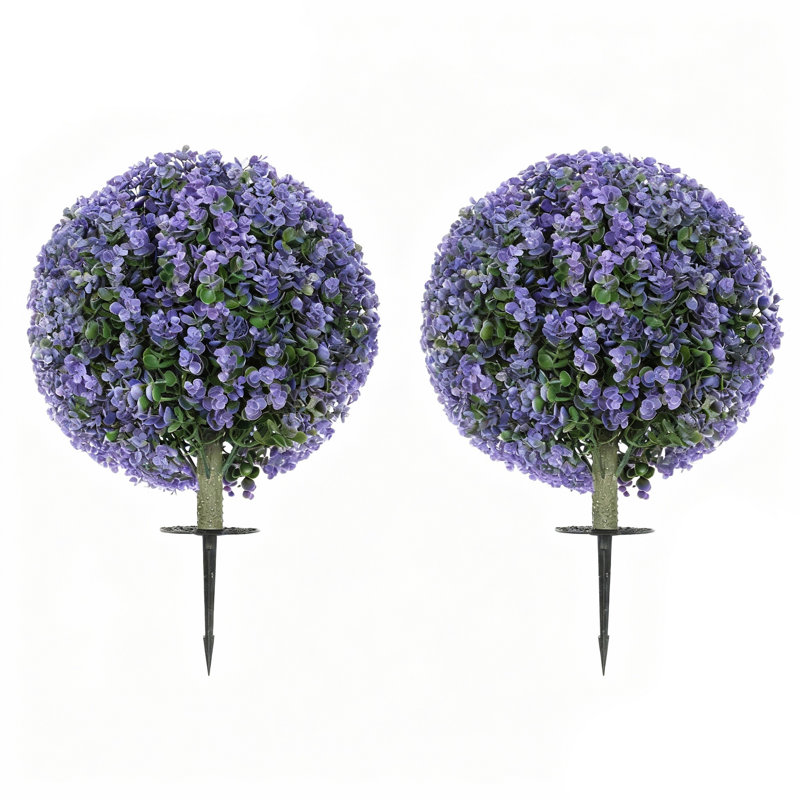 Ensemble de 2 plantes à balles topiaires Duchy Eucalyptus 16 po, 22 po de hauteur