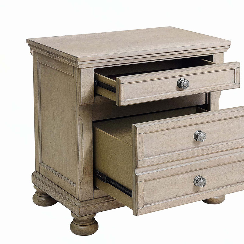 Table de chevet transitionnelle pour chambre à coucher avec tiroir dissimulé