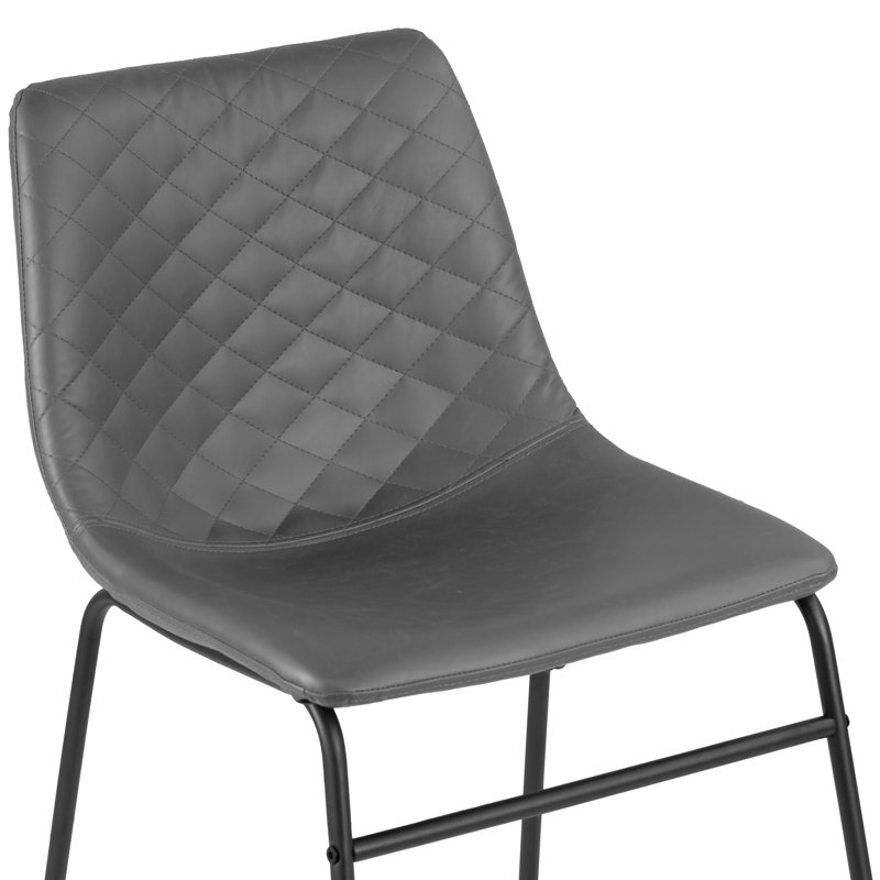 Chaise d'appoint rembourrée à dossier solide, Gris