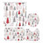 Ensemble de rideau de douche 4PCS Cherry-Red
