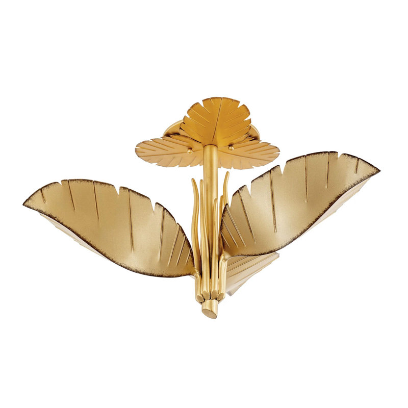 Plafonnier semi-encastré Banana Leaf, Or / rebord foncé, Or / rebord foncé
