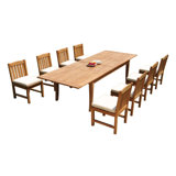 Izaiah Outdoor 11 - Piece Teak Dining Set