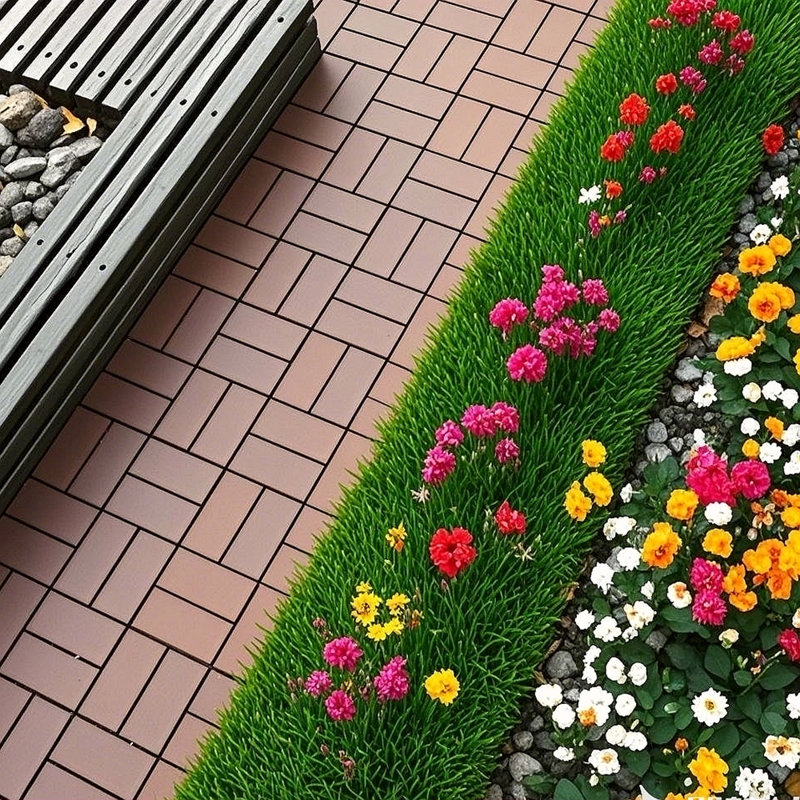 Carreaux de terrasse en plastique emboîtables, 44 paquets de tuiles de terrasse, 12 pouces x 12 pouces imperméables pour une utilisation toutes saisons, tuiles de terrasse pour piscine