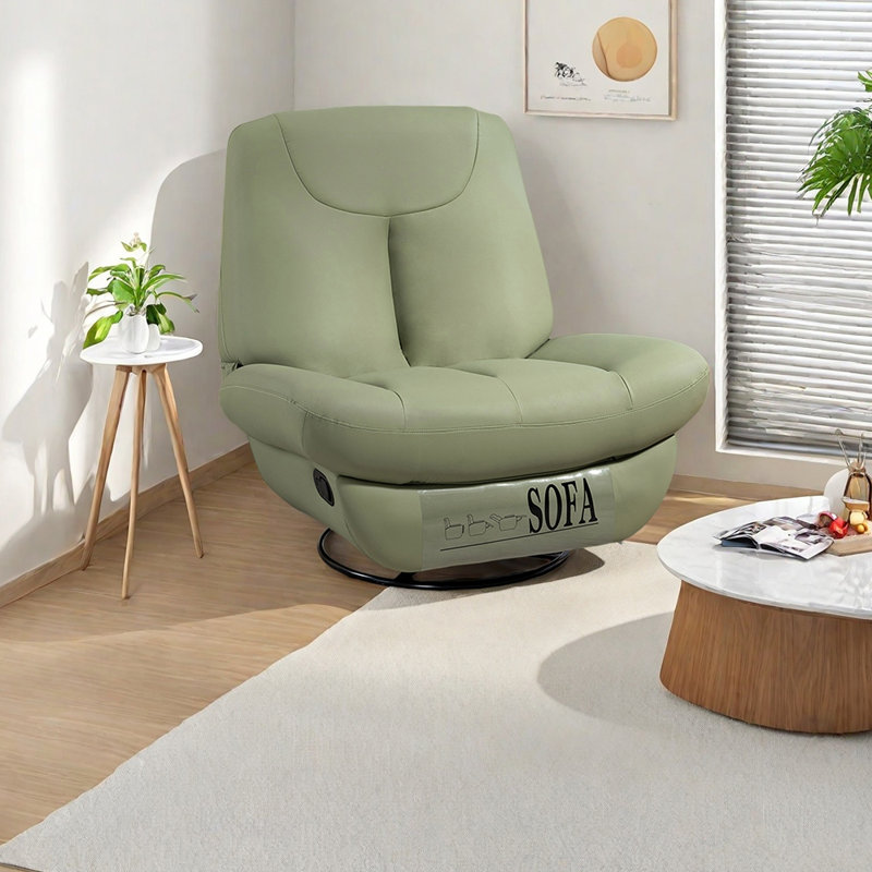 Ergonomic faux leather lounge chair, Green