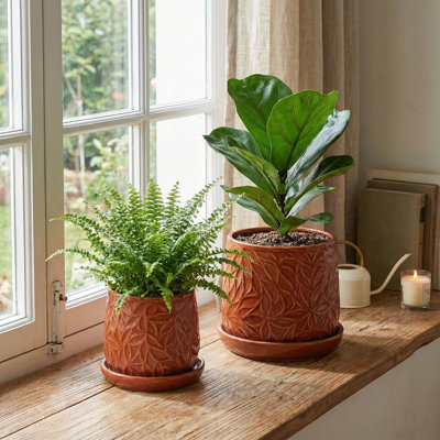 Pot à fleurs intérieur / extérieur moderne en céramique