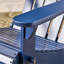Chaise pliante en bois bleu, de style résistant aux intempéries, 74 cm L x 91 cm P x 95 cm H, mobilier d'extérieur raffiné pour créer une terrasse accueillante.