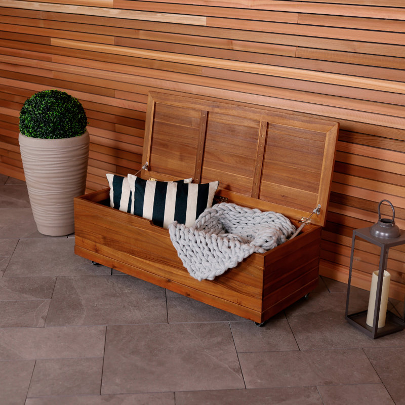 WFX Utility Moey 110cm W Water Resistant Solid Wood Deck Box in Natural