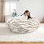 Oversized Large Round 5 Foot Giant Foam Filled Faux Rabbit Fur Bean Bag Sofa with Soft Removeable Cover-799681209