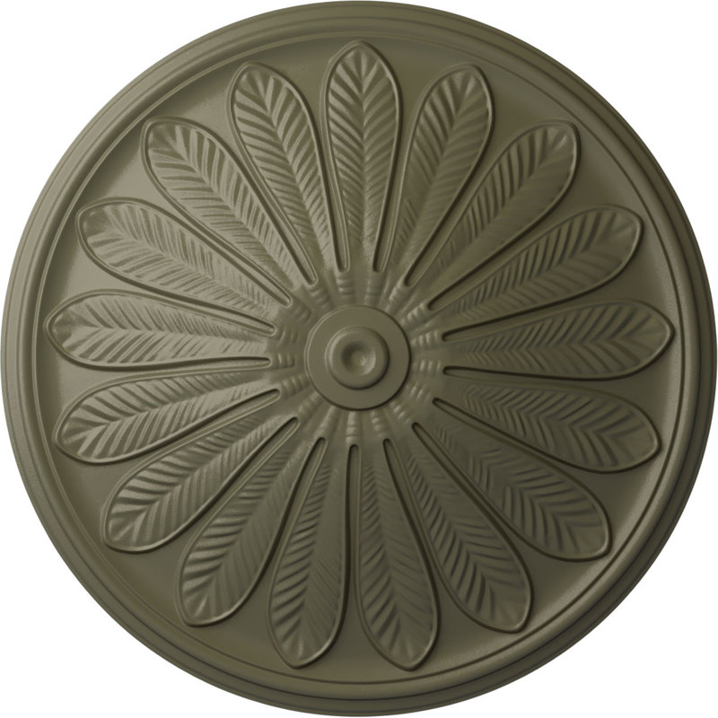 Médaillon de plafond Endurathane Brontes, diamètre extérieur 25 1/2 po x P 5 1/2 po (convient aux auvents jusqu'à 3 5/8 po), finition pierre spartiates peinte à la main