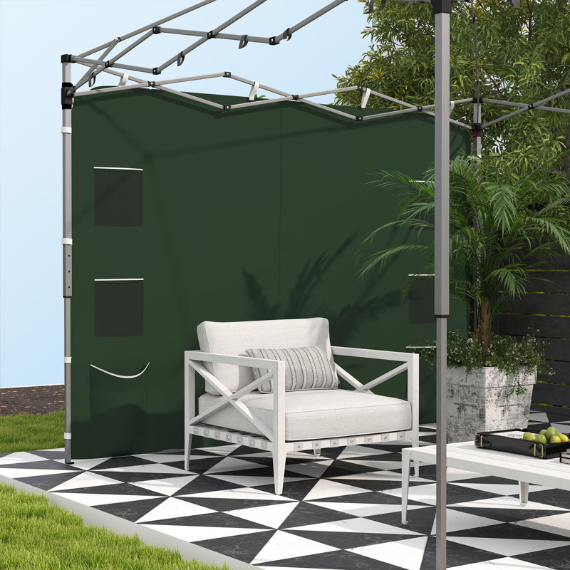 17 Stories Polyester Side Wall for Canopy, Green