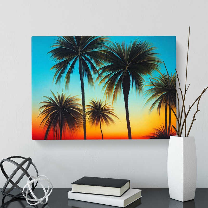 Palm Tree Sunset Vol.4 - Wrapped Canvas, 50cm H x 76cm W x 3cm D