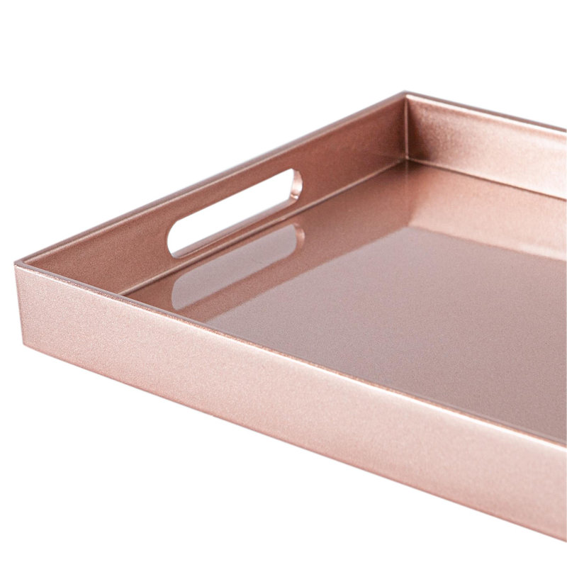 Argon Tableware - Rectangular Melamine Serving Tray, Rose Gold