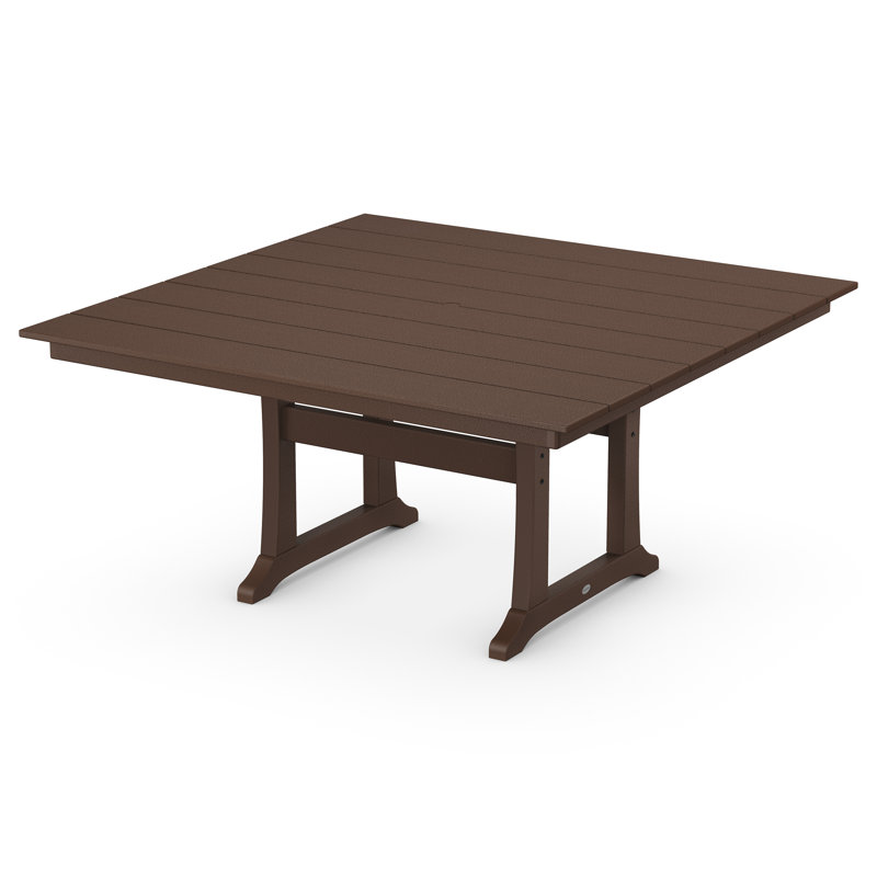 Farmhouse Trestle Dining Table, Dark Brown