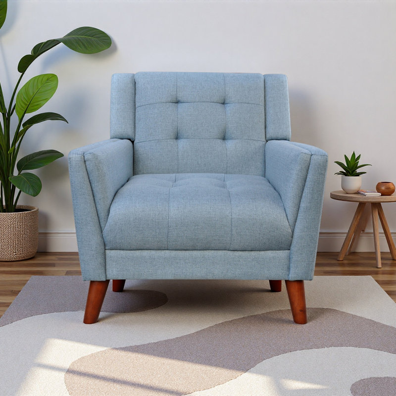 Fauteuil Mid-Century, Bleu