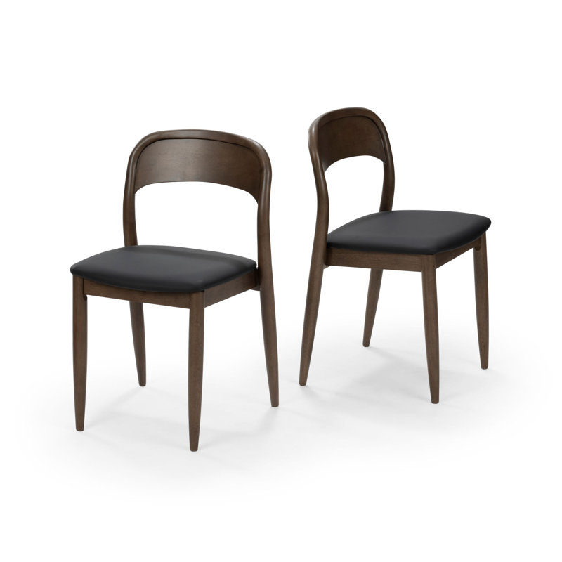 Chaise rembourrée Loar, Noyer, Noir